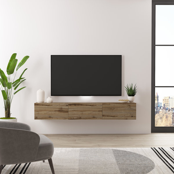 Wrought Studio Ozge Floating TV Stand Up to 80" TV's Wall Mounted Media